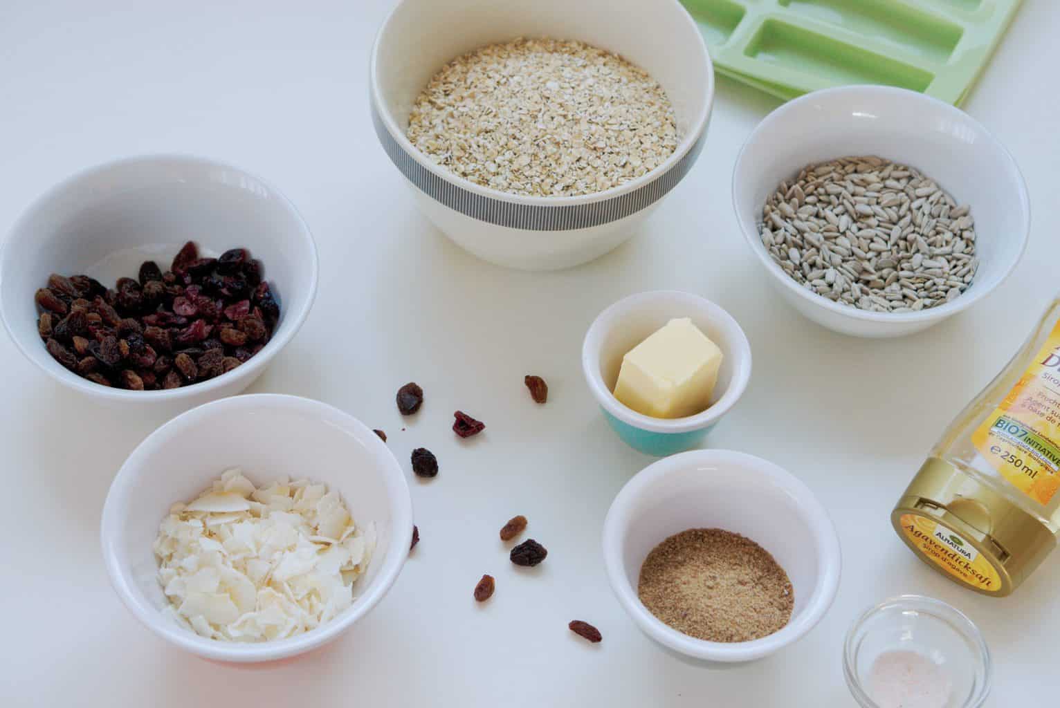 Homemade Granola bars ingredients