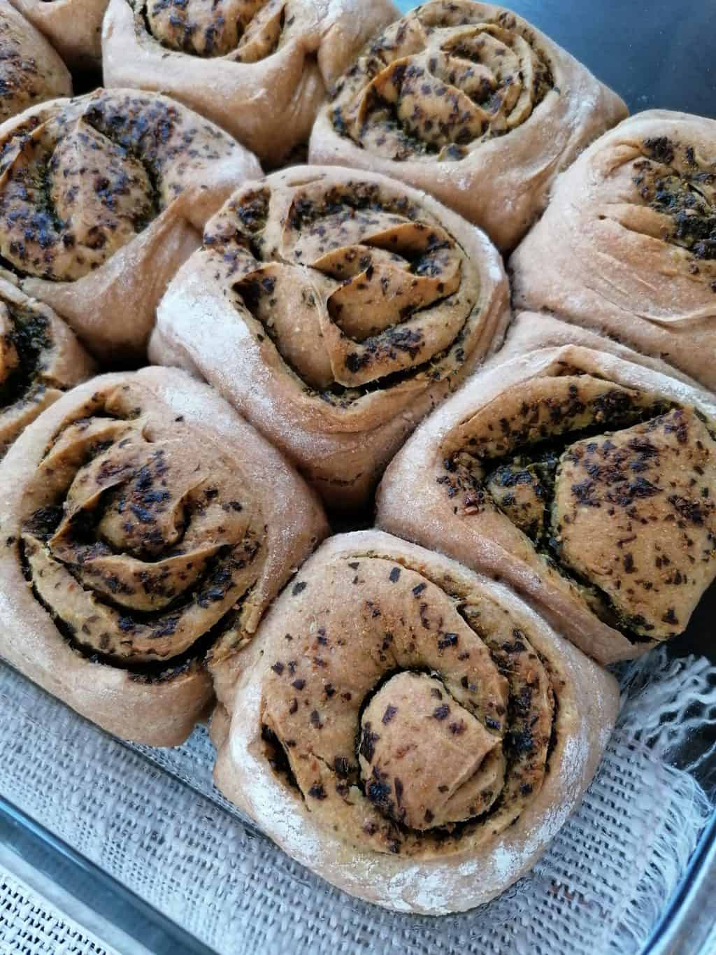 Vegan Sourdough Pesto Rolls