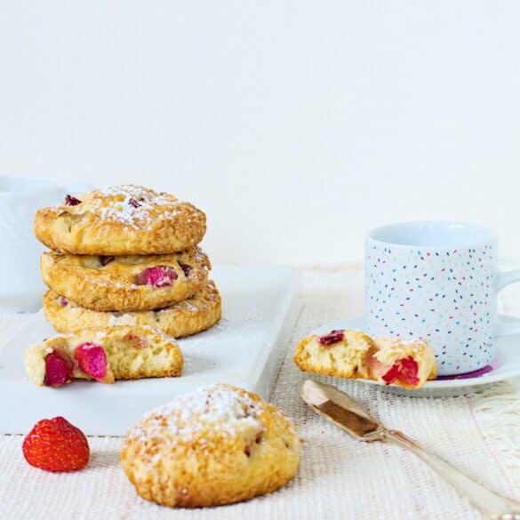 Eggless Rhubarb Scones Recipe
