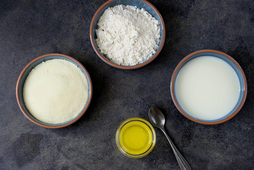 Ingredients needed for Homemade Gulab Jamun from Milk powder
