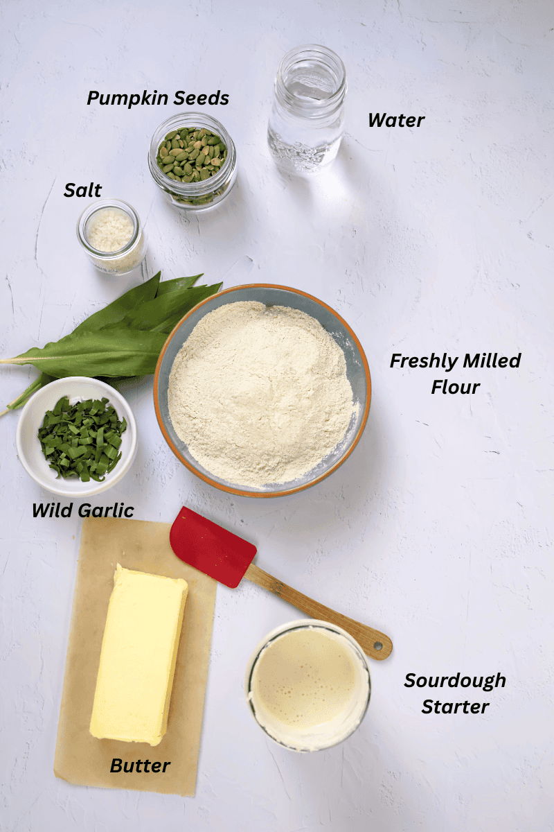 Wild Garlic Sourdough Bread Ingredients
